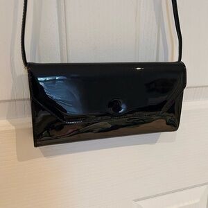 NWT SCARLET BELLA Patent Leather Shoulder Bag, Navy Blue